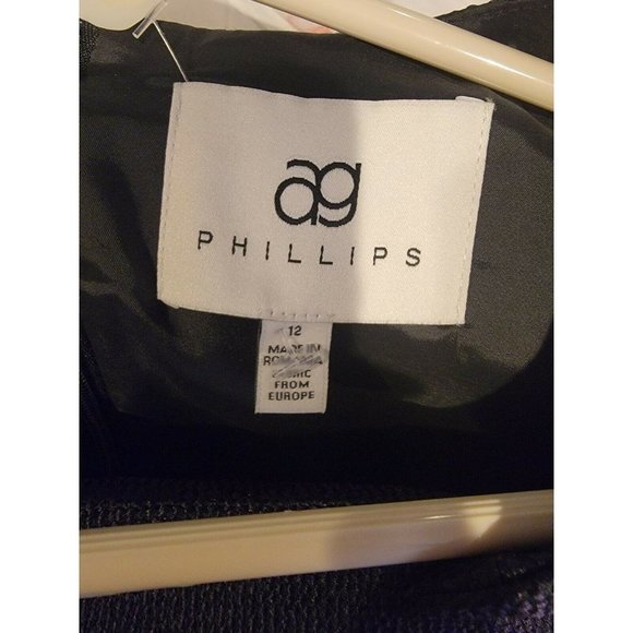 AG Phillips Size 12 Beverly Dress Navy Blue Sheath Sleeveless - Picture 4 of 5